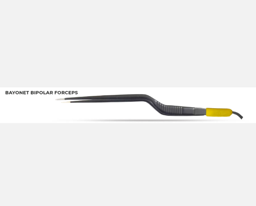 20cm Bayonet Bipolar Forceps 1.0mm Tip With Cable - Valleylab Plug Ref: 01-110V-20010 1.0mm Non Stick