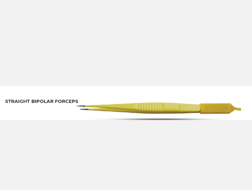 15cm Straight Bipolar Forceps 1.0mm Angled Tip With Cable -Valleylab Plug Ref: 01-052V-15010